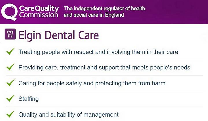 CQC rating Elgin Dental Care